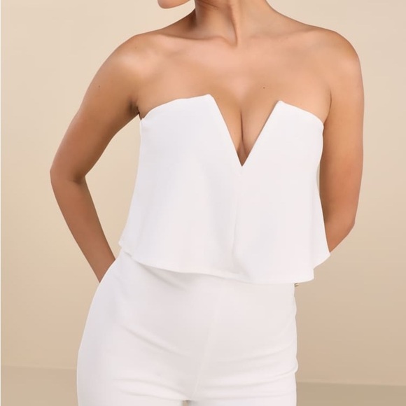 LULU’S Power Of Love White Strapless Jumpsuit - Picture 5 of 6